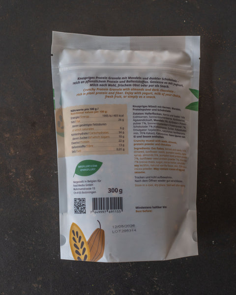 Choco Protein Granola 300 g Knuspriges Müesli MHD bis 30.09.2026