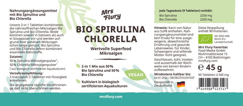 Bio Spirulina & Chlorella Tabletten