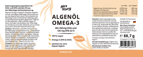 Algenöl Omega-3 Kapseln
