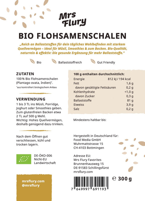 Bio Flohsamenschalen 300g